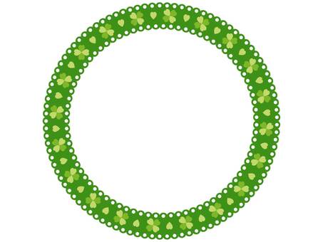 Clover pattern lace circular frame 3, clover, heart, frame, JPG, PNG and AI