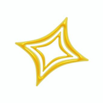 ぷっくりした黄色いダイヤの3Dアイコン2 ダイヤ,キラキラ,アイコン,3d,立体,マーク,可愛い,輝き,フェミニン,キュートのイラスト素材