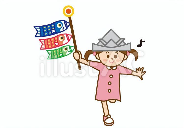 こどもの日　こいのぼり　女の子 こどもの日,こいのぼり,女の子のイラスト素材