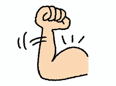 力こぶ 力こぶ,腕,筋肉,手,ポーズ,pop調,手描き,挿絵,ワンポイント,素材のイラスト素材