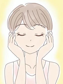 美容背景あり 美容,スキンケア,化粧,生活,人物,女性,水彩風,きれい,美肌のイラスト素材