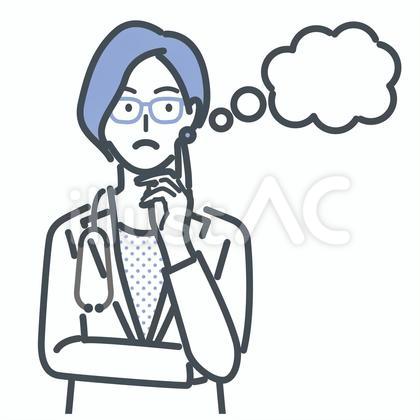 考える女性医師