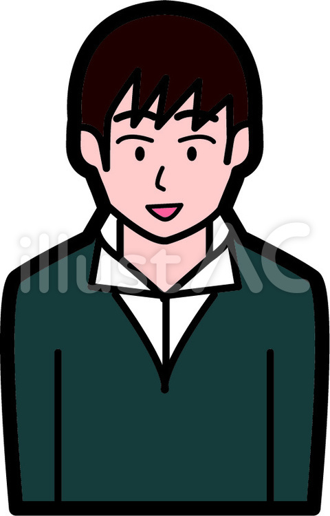 人物　若い　男性　表情　笑顔 人物,若い,男性のイラスト素材