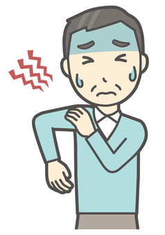 ニット中年男性-075-バスト  ニット中年男性-075-バスト 肩こり,おじさん,男性,中年,お父さん,パパ,シニア,ミドルエイジ,人物,かわいいのイラスト素材