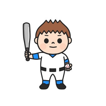 野球のバットとボールを持った男の子2 野球,バット,ボール,ユニフォーム,試合,練習,スポーツ,チーム,打者,バッティングのイラスト素材