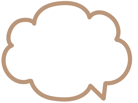 吹き出し　雲型　茶色　線画 吹き出し,雲,雲型,茶色,シンプル,フレーム,気持ち,セリフ,メッセージ,言葉のイラスト素材