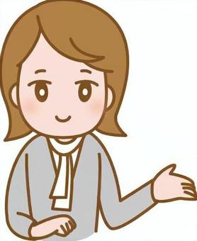 ご案内をする女性 ご案内をする女性 ご案内,女性,受付,店舗,笑顔のイラスト素材