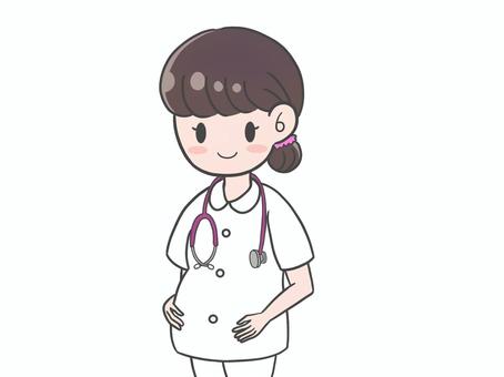 妊娠中の看護師 妊娠中の看護師 女性,看護師,妊娠のイラスト素材