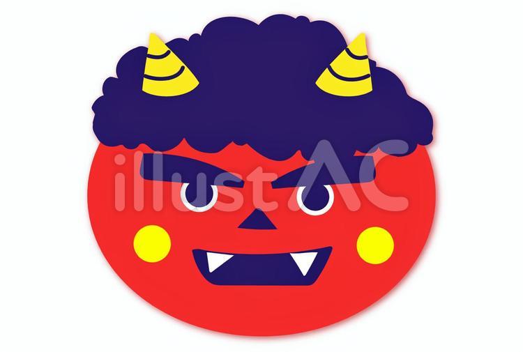 節分１　赤鬼 赤鬼,節分,アイコンのイラスト素材