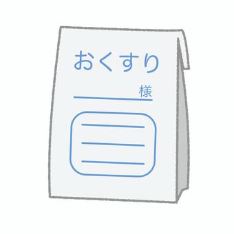 お薬袋　飲み薬 薬袋,医療,薬,医療品,紙袋,薬局,病気,病院,治療,健康管理のイラスト素材