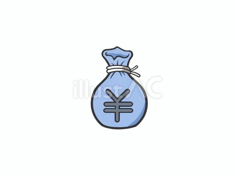お金(マネー)をイメージするアイコン 袋,紐,マークのイラスト素材