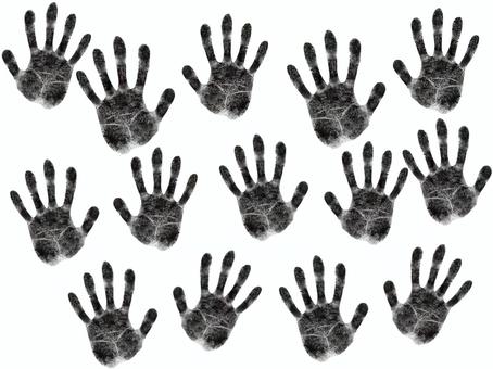 いっぱいの手形　黒 手形,手,複数,ホラー,怖い,恐怖,霊,幽霊,お化け,掌のイラスト素材