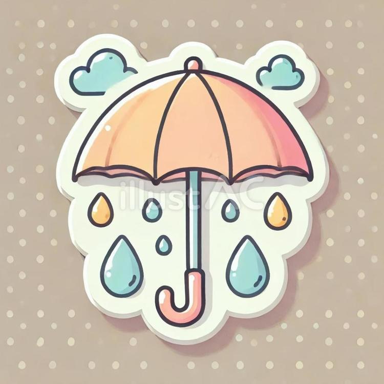 雨の日のやさしい傘 梅雨,傘,しずくのイラスト素材