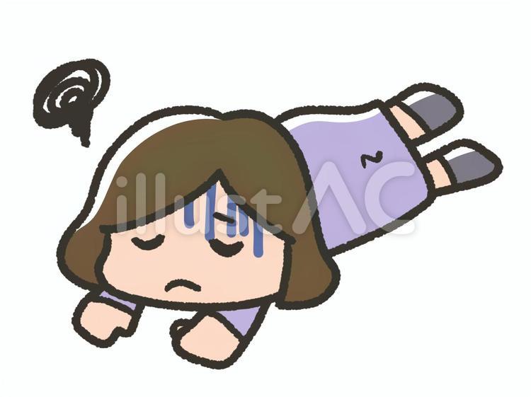 倒れてしまった女性 女性,倒れる,失神のイラスト素材