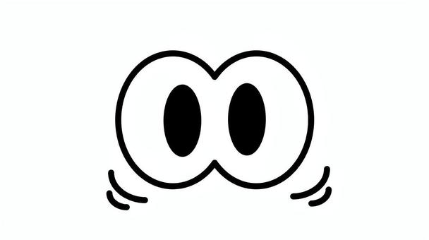 ギョッとした時の目　ビックリ仰天 目,目玉,びっくり,驚く,アイコン,手書き,シンプル,かわいい,ポップ,ゆるいのイラスト素材