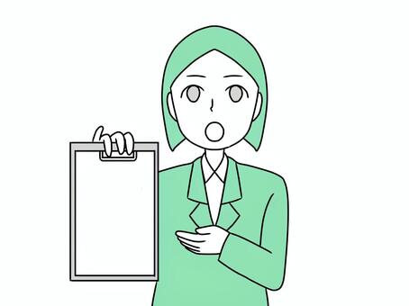 ボードを持って説明する女性 仕事,女性,スーツ,説明,バインダー,契約,手続き,案内,オフィス,会場のイラスト素材