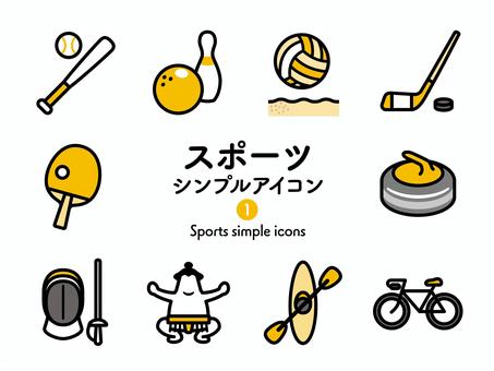 Sアイコン スポーツ1 2色222 アイコン集,アイコン,スポーツ,運動,野球,ボール,バット,球技,卓球,ラケットのイラスト素材
