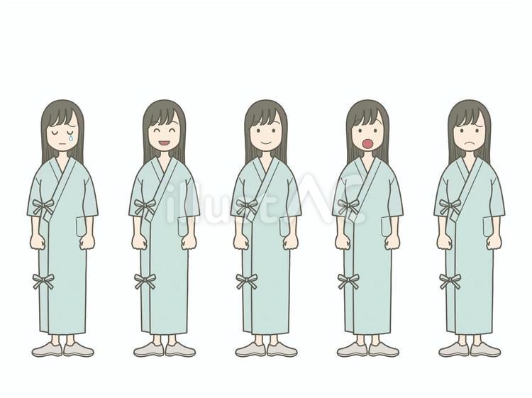 患者　女性　女の子　立ち絵　浴衣 未成年,女の子,少女のイラスト素材