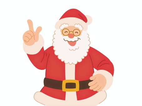 指さすサンタクロース サンタクロース,指さす,指さし,おすすめ,ワンポイント,注目,ポーズ,ポイント,クリスマス,笑顔のイラスト素材