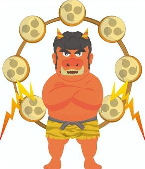 雷神 雷神,雷,鬼,天気,太鼓のイラスト素材