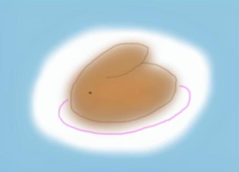 うさぎの形のおまんじゅう うさぎ,まんじゅう,和菓子,おやつ,皿のイラスト素材