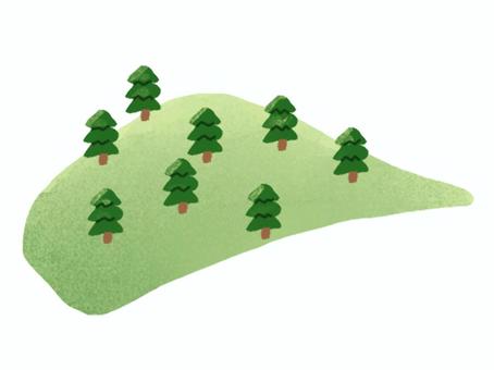 杉の山 杉,山,丘,森,杉林,林のイラスト素材