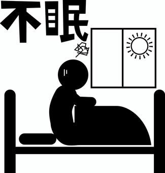 朝目覚め　 朝,目覚め,寝起き,悪い,不調,不眠,疲れ,人物,ピクトのイラスト素材