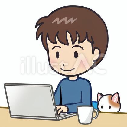 在宅ワークをする男性