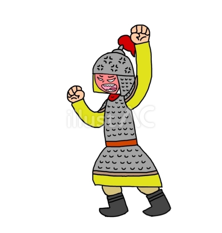 激怒した元軍兵士 兵士,元寇,モンゴル帝国のイラスト素材