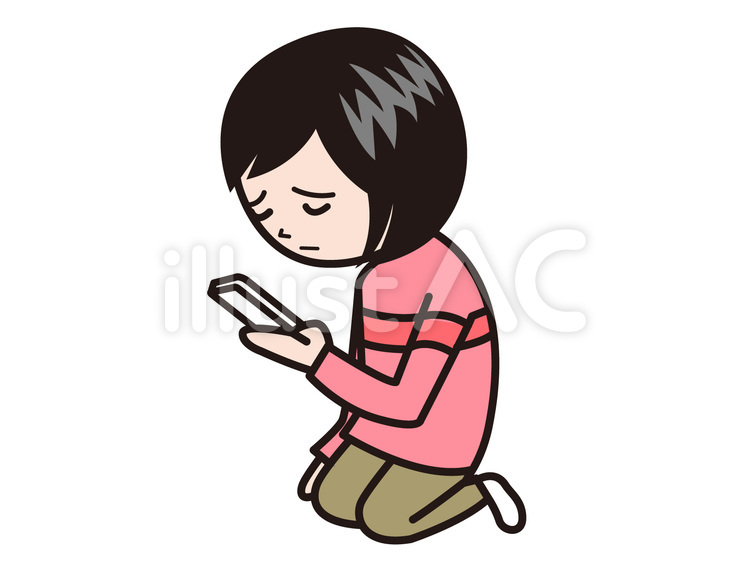 学校に行きたくない女子学生 かわいい,アイコン,学生のイラスト素材