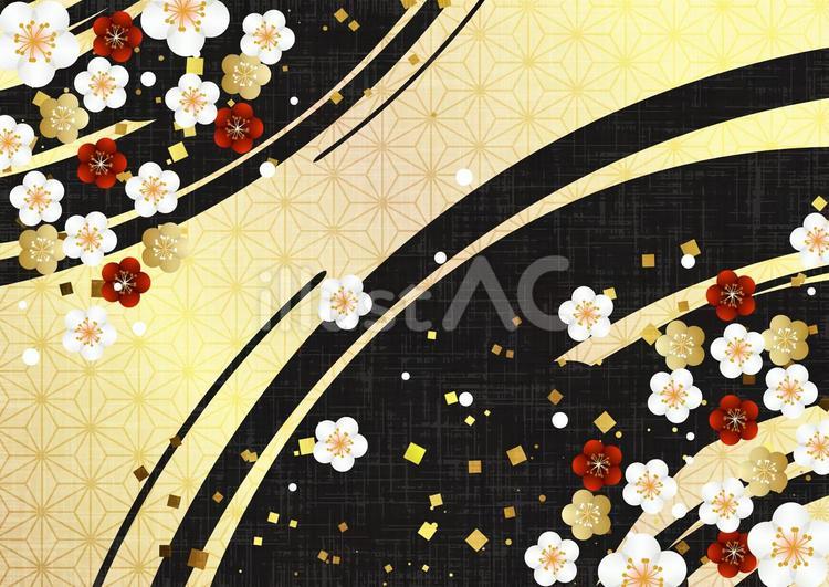 orientalbg240122 梅,花,金箔のイラスト素材