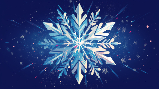 美しく輝く雪の結晶のイラスト２