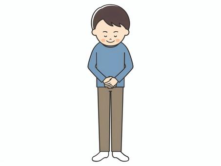 お辞儀をする男性 お辞儀をする男性 お辞儀,お礼,挨拶,礼,お断り,感謝,ありがとう,笑顔,男性,男のイラスト素材