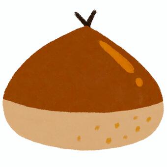 シンプルな栗のイラスト 栗,マロン,木の実,食材,食品,食べ物,秋,チェスナット,イラスト,手描きのイラスト素材