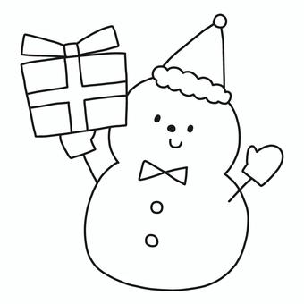 プレゼントを持った雪だるま