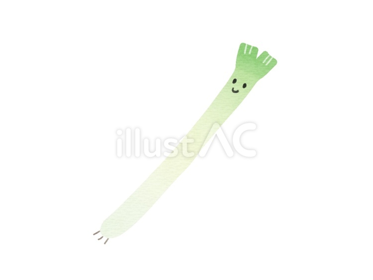 野菜のキャラクター　長ネギ 長ネギ,野菜,キャラクターのイラスト素材