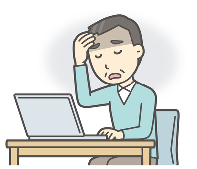 ニット中年男性-013-バスト  ニット中年男性-013-バスト パソコン,落ち込む,おじさん,男性,中年,お父さん,パパ,シニア,ミドルエイジ,人物のイラスト素材