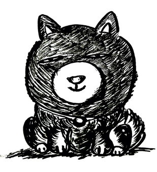 犬 犬,ペット,和風,筆,柴犬のイラスト素材