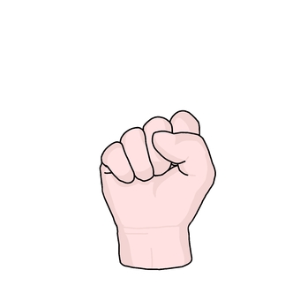 0を示す手（カラー）1 手,カラー,数,拳のイラスト素材