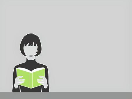 読書_女性_04 読書,本,ブック,女性,知識,趣味,女,思考,小説,物語のイラスト素材