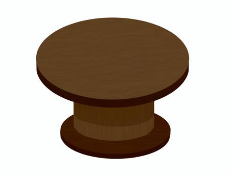こげ茶色のローテーブル テーブル,ローテーブル,茶色,ソファーテーブル,机,インテリア,家具,カフェ,丸,木製のイラスト素材