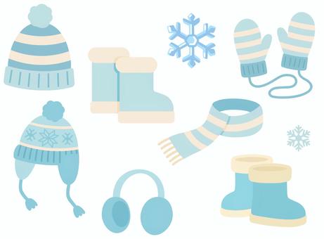 Winter accessories set, blue, JPG, PNG and AI Winter accessories set, blue, , JPG, PNG and AI