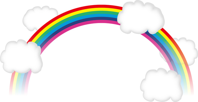 虹雨上がり 虹,アーチ,雨上がり,雲,浮かぶ,梅雨,空,自然のイラスト素材