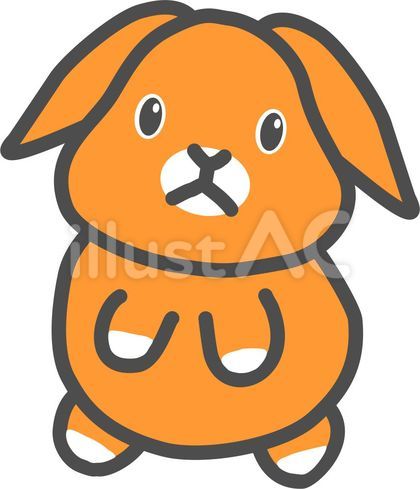 シンプルなうさぎのイラスト(垂れ耳)