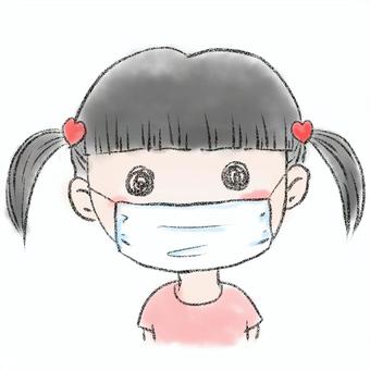 Mask girl Yui, mask, prevention, health, JPG and PNG