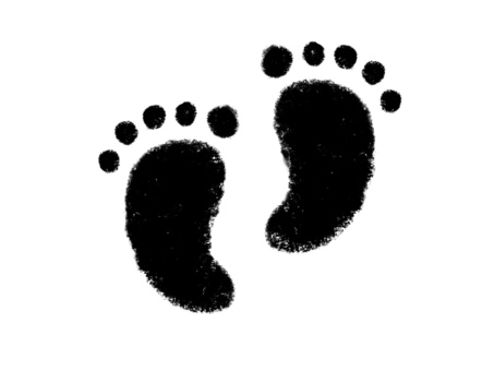 Illustration, footprints, mark, black and white, 