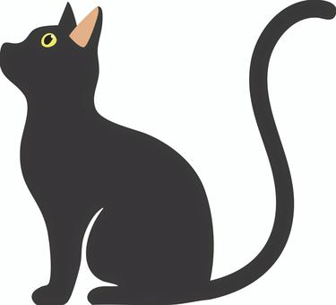 おやつを待つ黒猫 黒猫,猫,保護猫,ペット,動物のイラスト素材