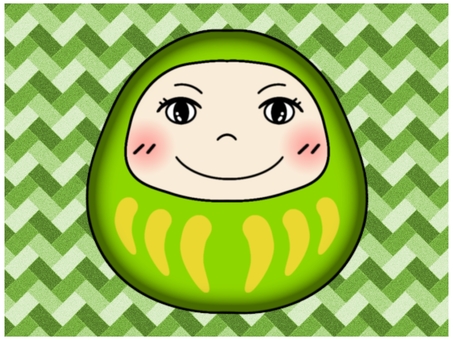 黄緑色のダルマ 黄緑色のダルマ だるま,ダルマ,黄緑,柄,パターン,檜垣模様,和風,和柄,檜垣,縁起のイラスト素材