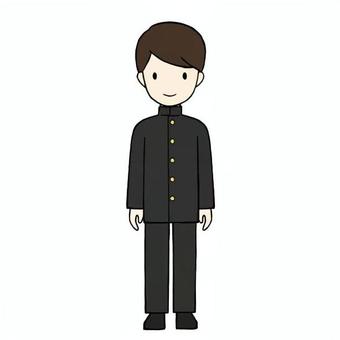 昭和初期の学ランを着た男子学生 学ラン,学生服,詰襟,昭和,初期,男子,高校生,男子学生,人物,立ち絵のイラスト素材