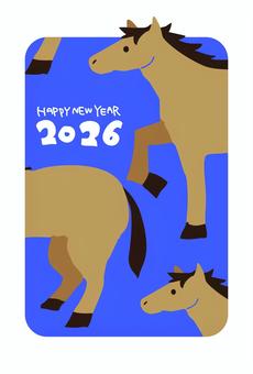 年賀状2026 馬02